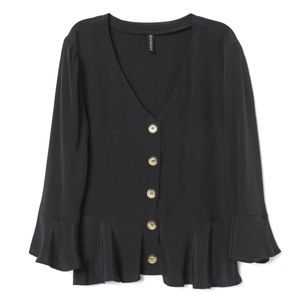 H&M V-neck Blouse with Buttons